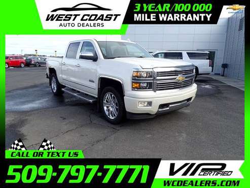 492/mo - 2015 Chevrolet Silverado 1500 High CountryCrew Cab - cars for sale in Moses Lake, WA