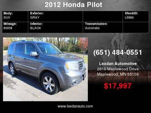 2012 Honda Pilot ONE OWNER AWD TOURING NAVIGATION DVD LEATHER MOONROOF for sale in Maplewood, MN