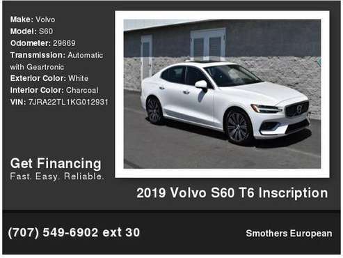2019 Volvo S60 T6 Inscription - - by dealer - vehicle for sale in Santa Rosa, CA