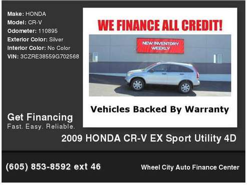 2009 HONDA CR-V EX Sport Utility 4D for sale in Rapid City, SD