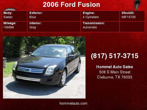 2006 Ford Fusion 4dr Sdn I4 S for sale in Cleburne, TX