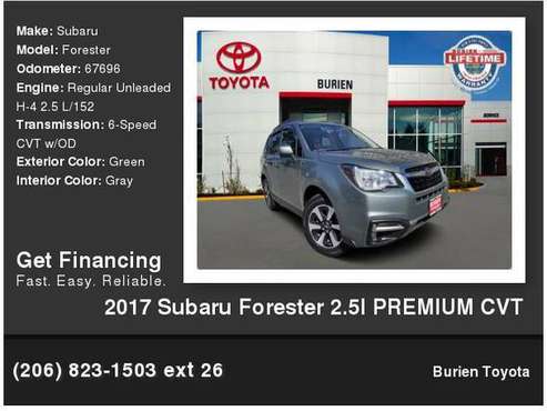 2017 Subaru Forester 2 5i Premium Cvt - - by dealer for sale in Burien, WA
