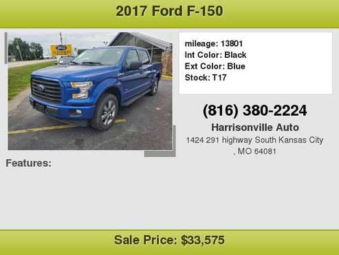 2017 Ford F150 4x4 SuperCrew XLT 13k miles Over 180 Vehicles for sale in South Kansas City, MO