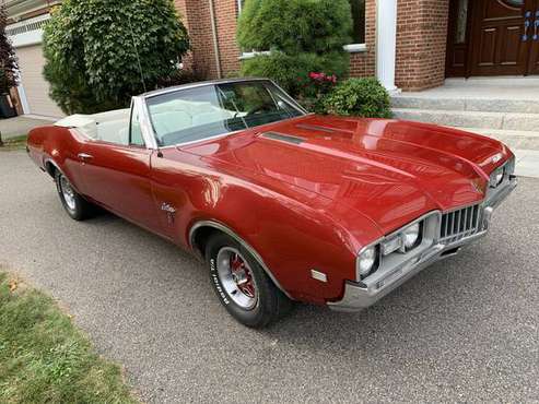 1968 OLDSMOBILE CUTLASS S, CONVERTIBLE, AUTOMATIC, RED / WHITE, VIDEO for sale in Belmont, MA