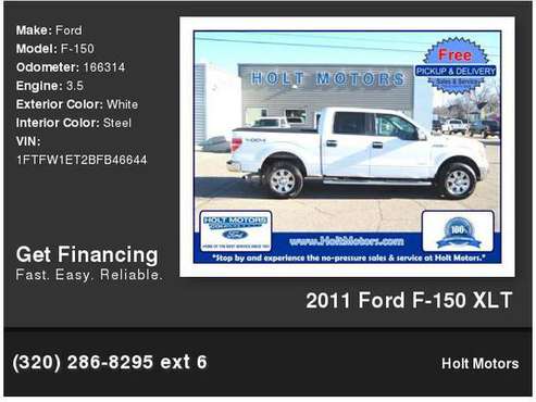 2011 Ford F-150 XLT - cars & trucks - by dealer - vehicle automotive... for sale in Cokato, MN