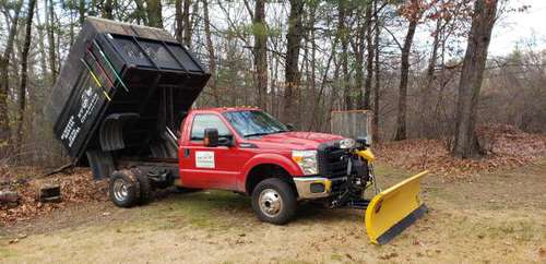 2014 Ford F-350 with Landscape Dump and Fisher Plow - cars & trucks... for sale in Dracut, MA
