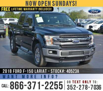 2018 FORD F150 LARIAT 4WD *** Leather Seats, SYNC, Push to Start ***... for sale in Alachua, FL