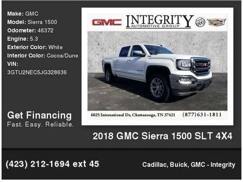 2018 GMC Sierra 1500 SLT 4X4 - cars & trucks - by dealer - vehicle... for sale in Chattanooga, TN