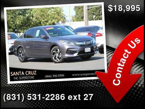 2016 Honda Accord LX 4D Sedan - cars & trucks - by dealer - vehicle... for sale in Santa Cruz, CA