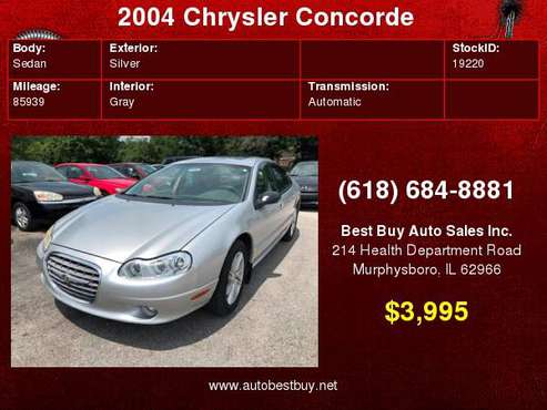 2004 Chrysler Concorde LXi 4dr Sedan Call for Steve or Dean for sale in Murphysboro, IL