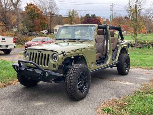 2013 Jeep Wrangler Unlimited Rubicon 4dr Commando Green / Saddle 6... for sale in Waterbury, CT