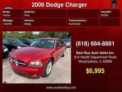 2006 Dodge Charger SE 4dr Sedan Call for Steve or Dean - cars &... for sale in Murphysboro, IL