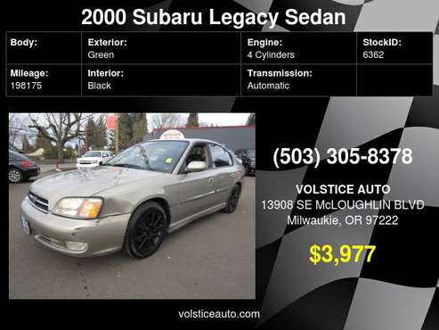 2000 Subaru Other 4dr GT Auto GREEN RUNS GREAT MUST SEE ! - cars & for sale in Milwaukie, OR