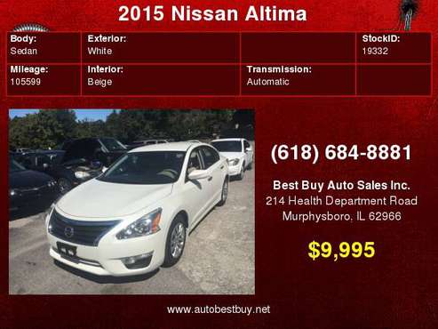 2015 Nissan Altima 2.5 S 4dr Sedan Call for Steve or Dean for sale in Murphysboro, IL