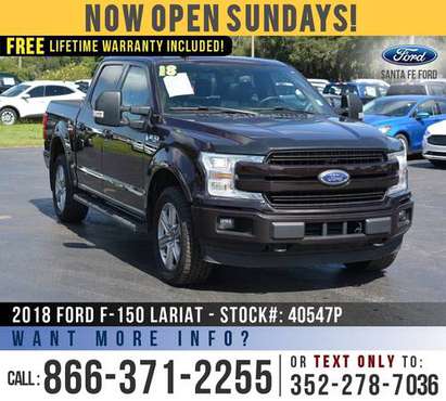 2018 FORD F150 LARIAT 4WD *** Ecoboost Engine, Sunroof, Leather ***... for sale in Alachua, FL