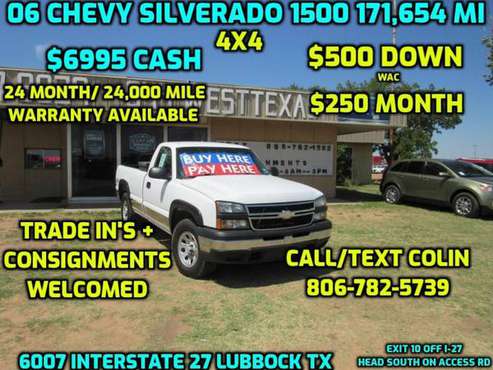 2006 CHEVROLET SILVERADO 1500 for sale in Lubbock, TX