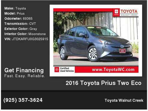 2016 Toyota Prius *Call for availability for sale in ToyotaWalnutCreek.com, CA