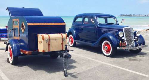 1935 Ford Tudor with matching Teardrop Trailer - cars & trucks - by... for sale in Seal Beach, NV