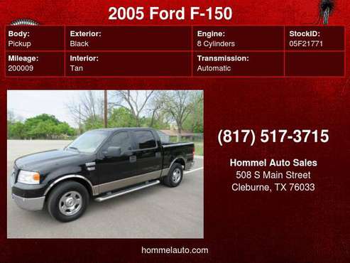 2005 Ford F-150 SuperCrew 139 XLT - - by dealer for sale in Cleburne, TX