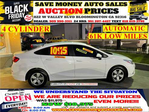 2017 CHEVROLET CRUZE>61K LOW MILES>CALL 24HR - cars & trucks - by... for sale in BLOOMINGTON, CA