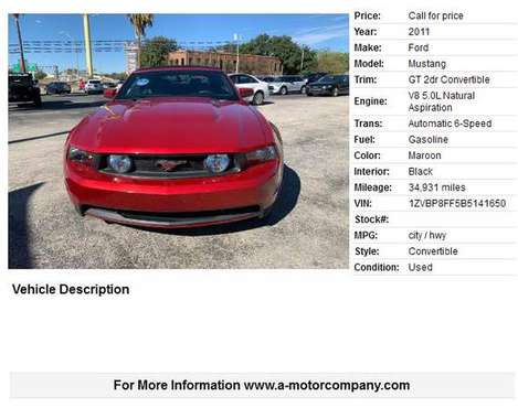 2011 FORD MUSTANG GT - cars & trucks - by dealer - vehicle... for sale in San Antonio, TX