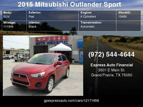 2015 Mitsubishi Outlander Sport 2WD 4dr CVT ES for sale in Grand Prairie, TX