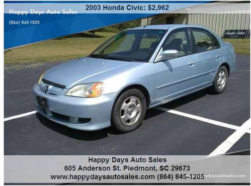2003 Honda Civic Hybrid 4dr Sedan 276633 Miles - - by for sale in Piedmont, SC