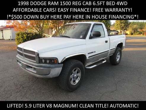 98 *DODGE* *RAM* *1500* *5.9L V8* EASY INHOUSE W/ AS LOW AS $500... for sale in Camas, OR
