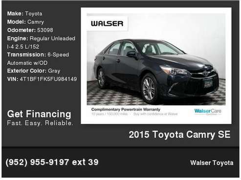 2015 Toyota Camry SE for sale in Bloomington, MN