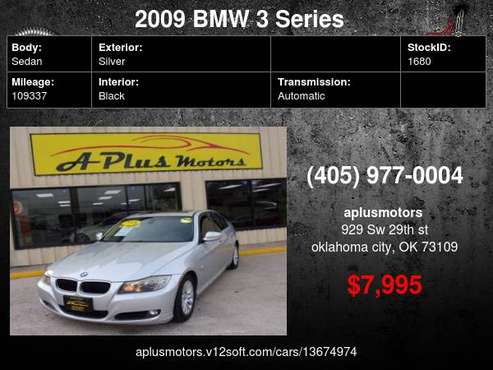 2009 BMW 3 Series 328i xDrive AWD 4dr Sedan SULEV - cars & trucks -... for sale in Oklahoma City, OK