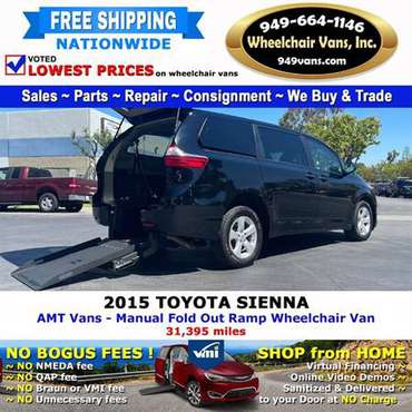 2015 Toyota Sienna L Wheelchair Van AMT Vans - Manual Fold Out Ramp for sale in Laguna Hills, CA
