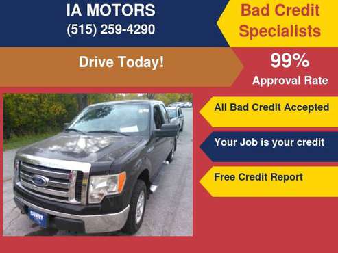 2009 FORD F-150 XLT *FR $499 DOWN GUARANTEED FINANCING 4WD *EVERYONE... for sale in Des Moines, IA