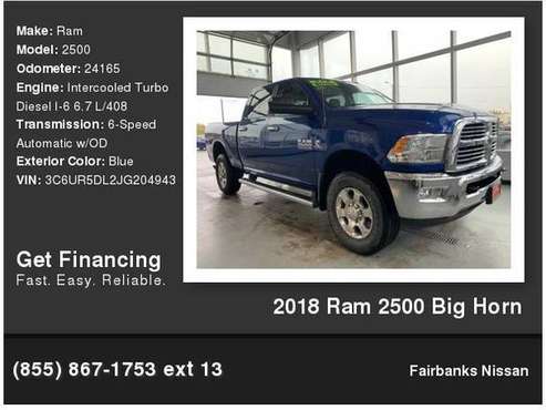 2018 Ram 2500 Big Horn - cars & trucks - by dealer - vehicle... for sale in Fairbanks, AK