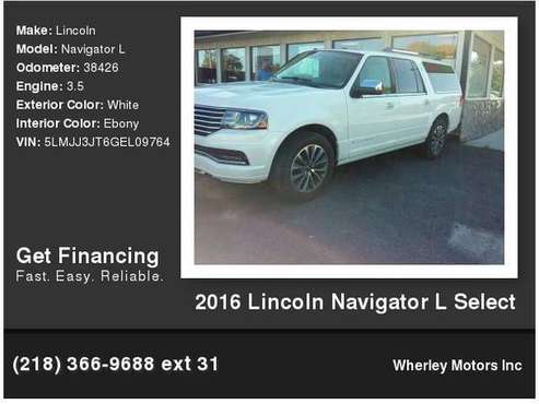 2016 Lincoln Navigator L Select for sale in International Falls, ON