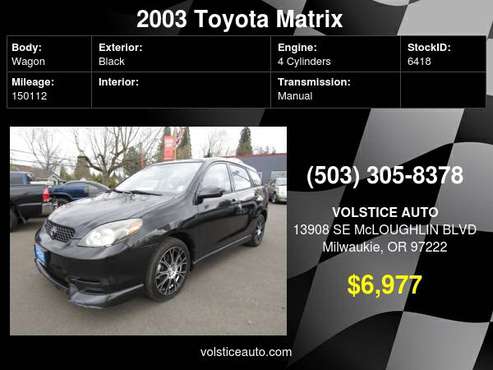 2003 Toyota Matrix 5dr Wgn Std Auto BLACK 150K SO CLEAN ! - cars for sale in Milwaukie, OR