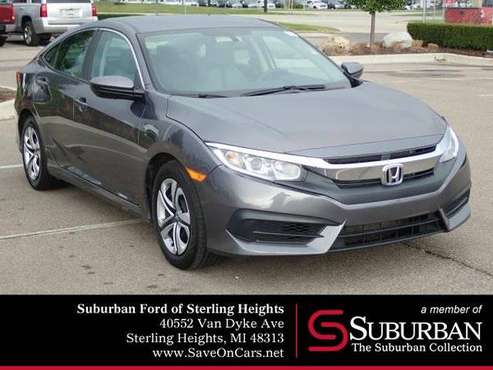 2017 Honda Civic sedan LX (Modern Steel Metallic) GUARANTEED APPROVAL for sale in Sterling Heights, MI