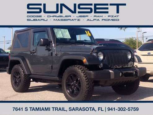 2016 Jeep Wrangler Willys Wheeler 5 Speed Soft Top Factory for sale in Sarasota, FL