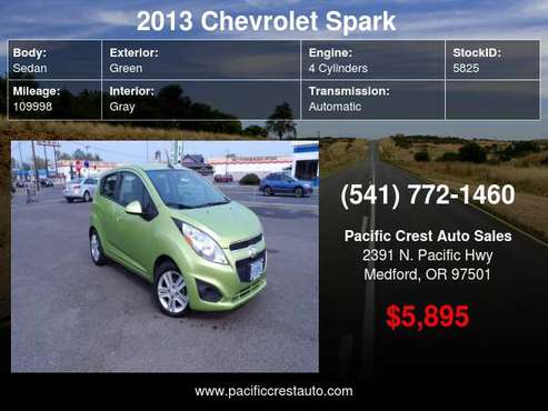 2013 Chevrolet Spark LT Automatic Trans - cars & trucks - by dealer... for sale in Medford, OR