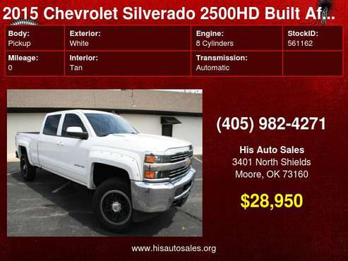 2015 Chevrolet Silverado 2500HD Built After Aug 14 4WD Crew Cab for sale in MOORE, OK