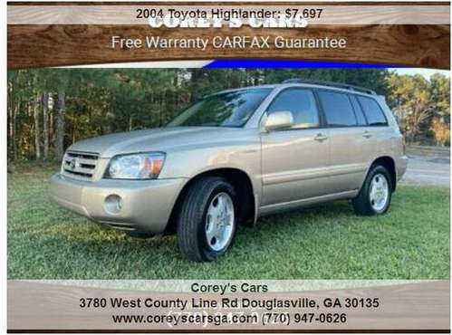 2004 Toyota Highlander Limited 4dr SUV w/3rd Row 151598 Miles - cars... for sale in Douglasville, GA