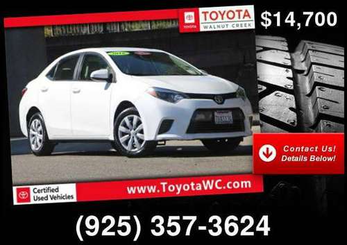 2016 Toyota Corolla *Call for availability for sale in ToyotaWalnutCreek.com, CA