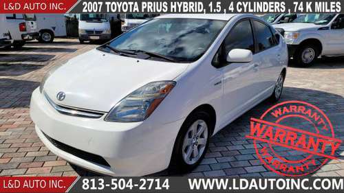 2007 TOYOTA PRIUS HYBRID, 1.5 , 4 CYLINDERS , 74 K MILES - cars &... for sale in largo, FL