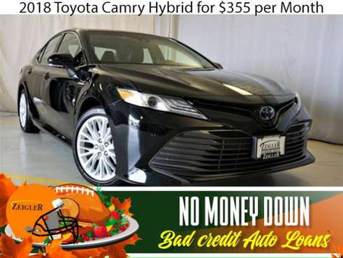 $355/mo 2018 Toyota Camry Hybrid Bad Credit & No Money Down OK -... for sale in Montgomery, IL