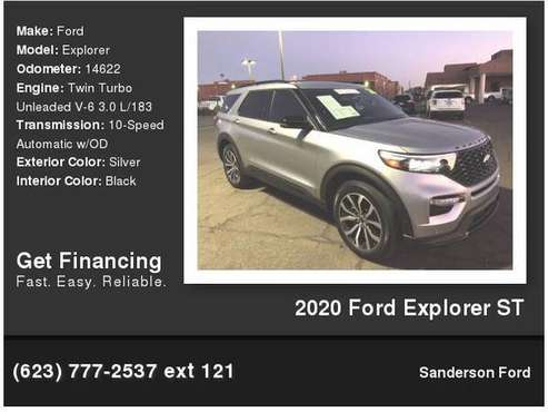2020 Ford Explorer ST 4WD Silver - cars & trucks - by dealer -... for sale in Glendale, AZ