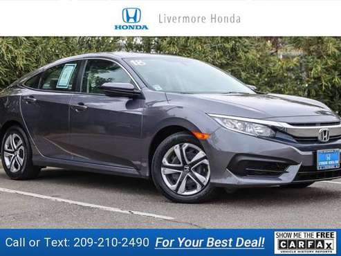2018 Honda Civic LX sedan Polished Metal Metallic - cars & trucks -... for sale in Livermore, CA