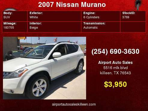 2007 Nissan Murano 2WD 4dr SL !!Roof-Nav!! for sale in Killeen, TX