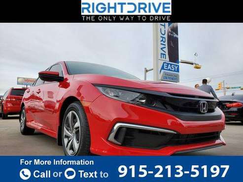 2019 Honda Civic LX Sedan 4D sedan RED - cars & trucks - by dealer -... for sale in El Paso, TX