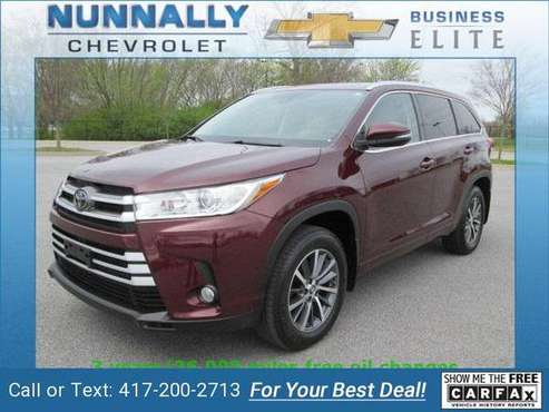 2018 Toyota Highlander XLE suv Maroon - - by dealer for sale in Bentonville, MO
