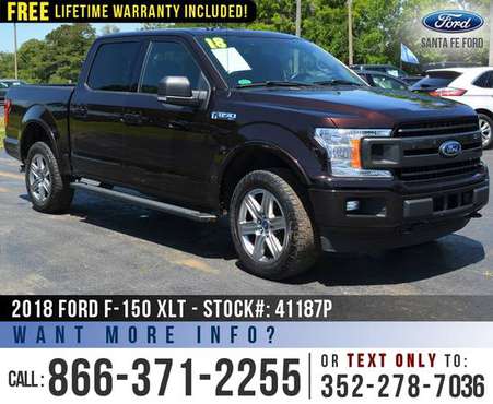 2018 FORD F150 XLT 4WD Touchscreen - Camera - Cruise Control for sale in Alachua, FL