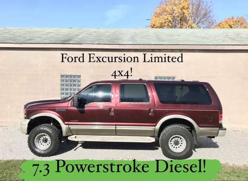 Clean lifted 7.3 diesel Ford Excursion Limited 4x4! - cars & trucks... for sale in Barberton, OH